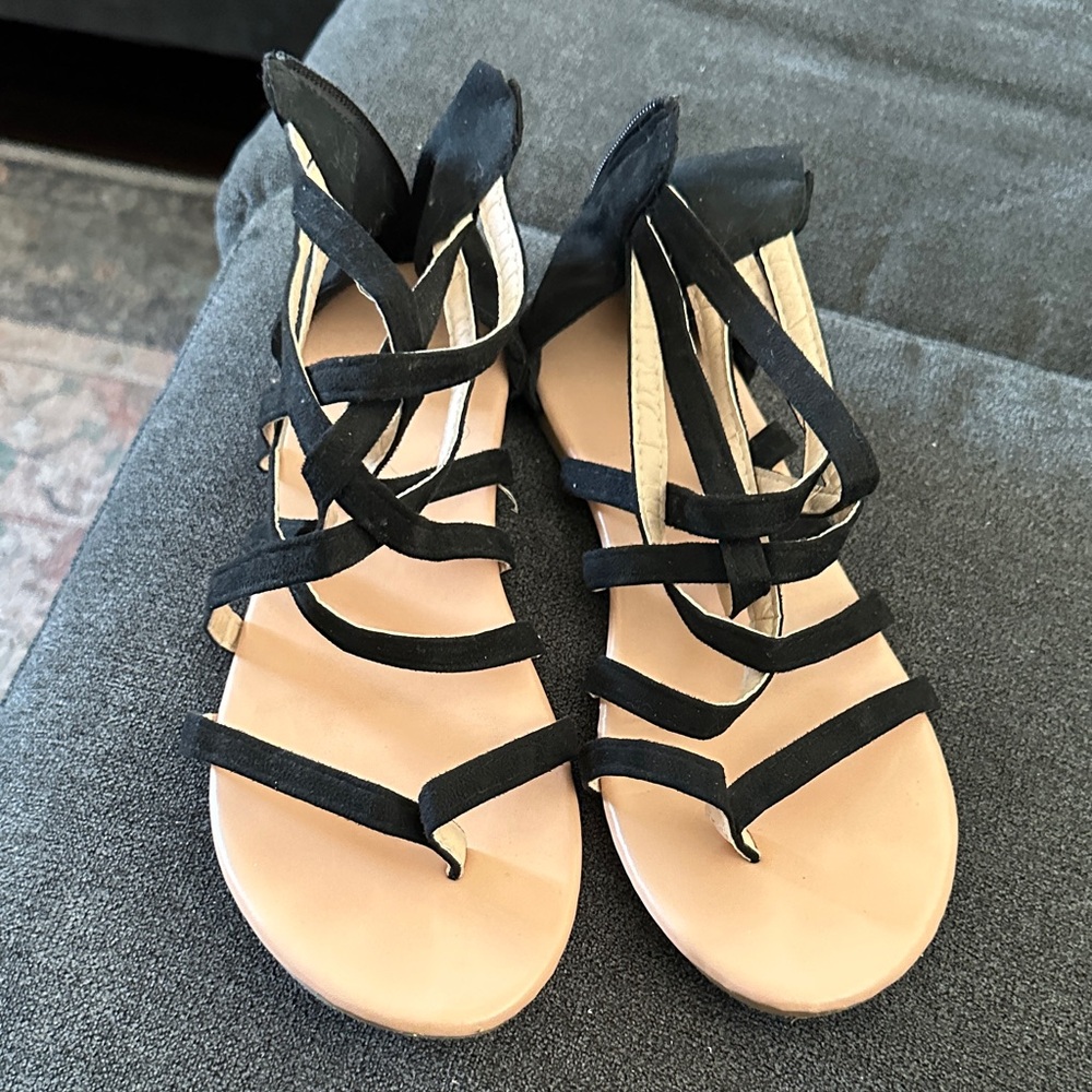 SHEIN Black Strappy Sandals
